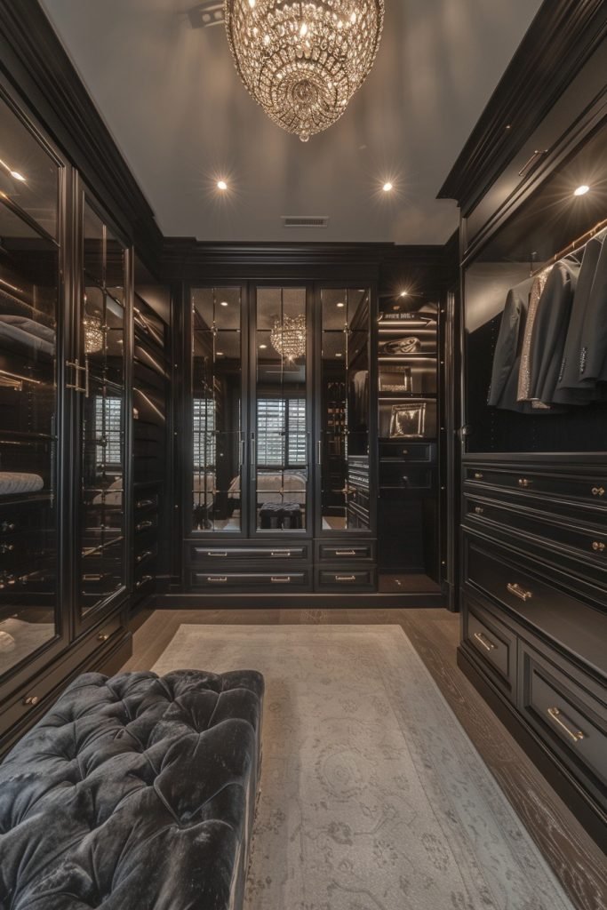 Luxurious Mirror-Lined Closet
