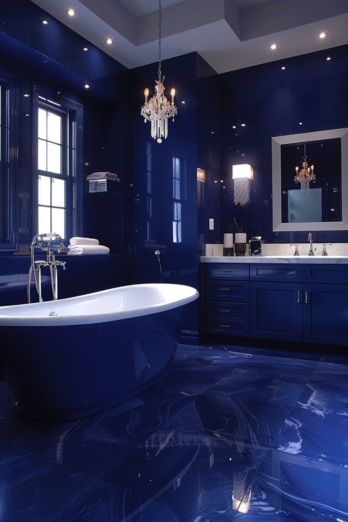 Lovely Navy Blue Design hotsell Bathroom Set