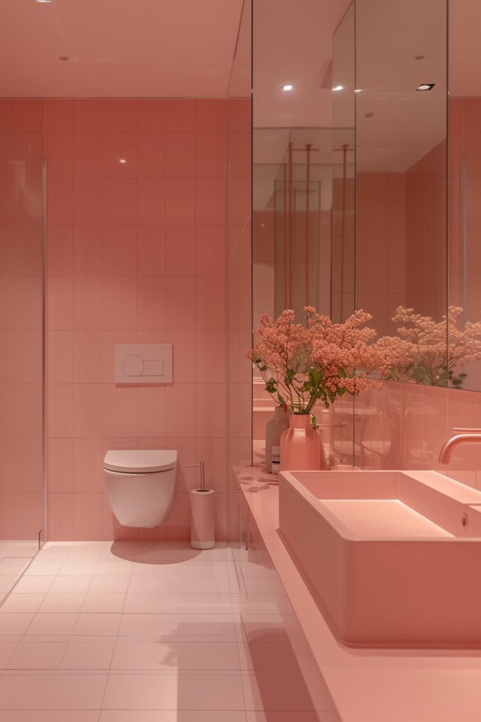 Minimalist Pink Bathrooms