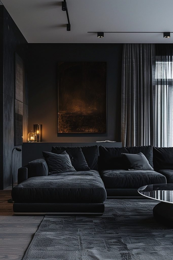 Modern Noir Living Room