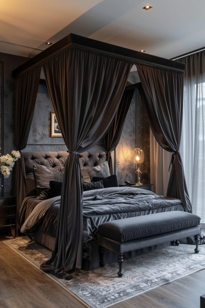 Monochrome Magic Canopy Beds