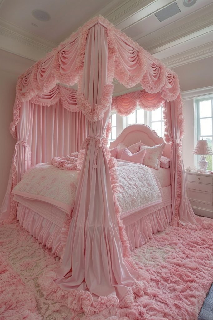 Pink Ruffle Canopy Delight