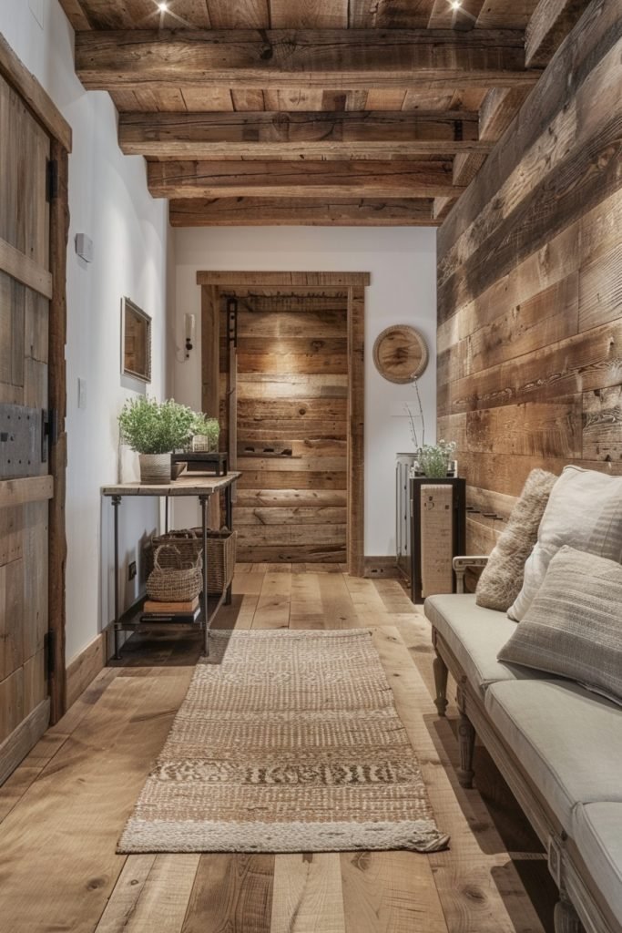 Reclaimed Wood Hallway Panels