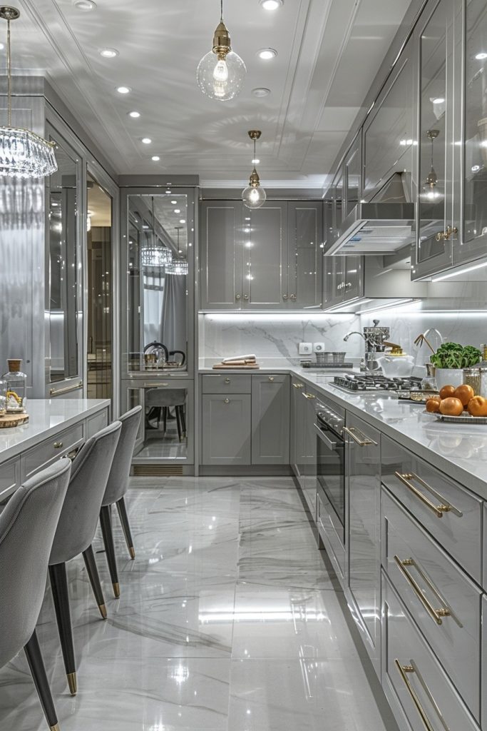 Reflective Surfaces to Enhance Small Kitchens