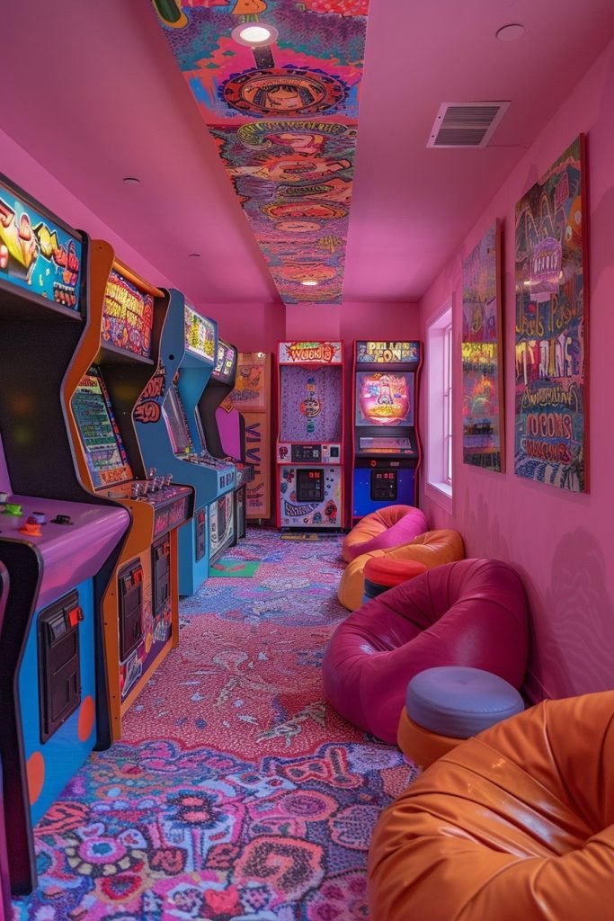 Retro Pink Game Rooms