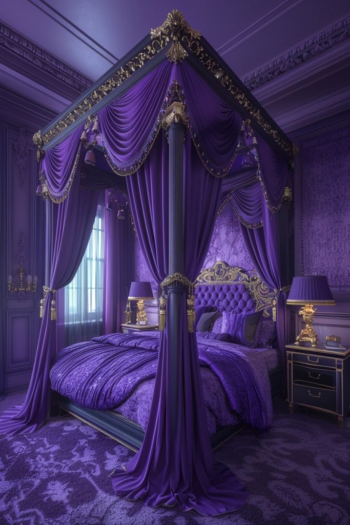 Royal Purple Canopy Curtains