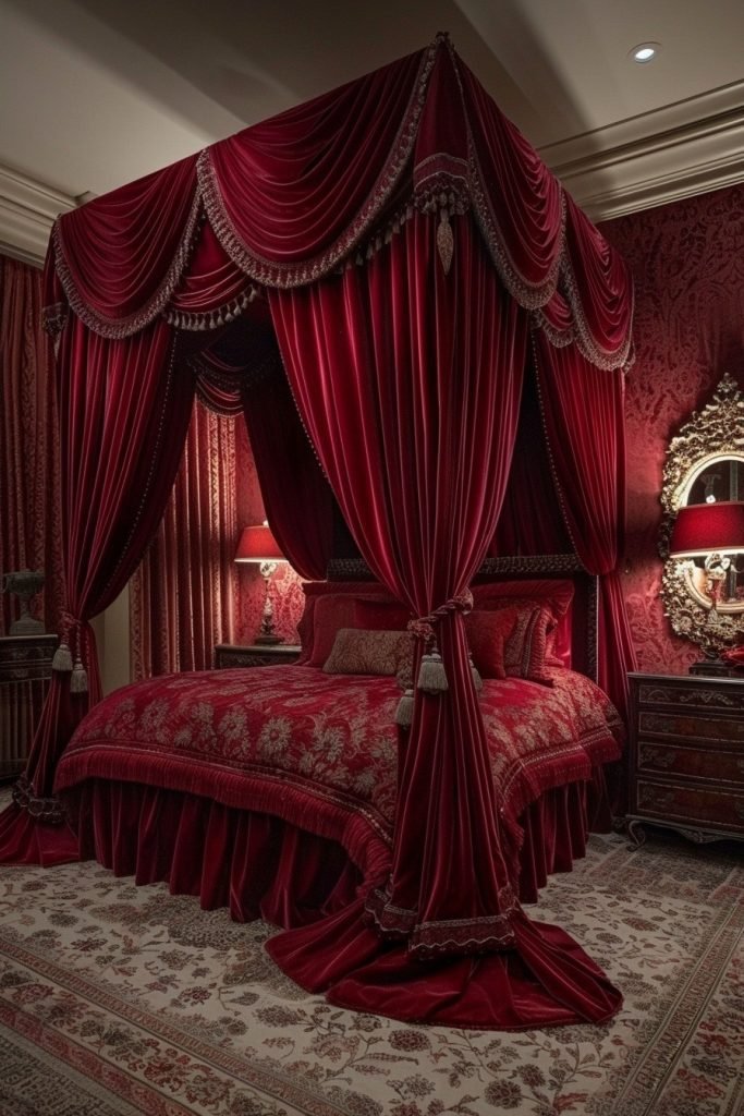 Royal Red Canopy Bed Designs
