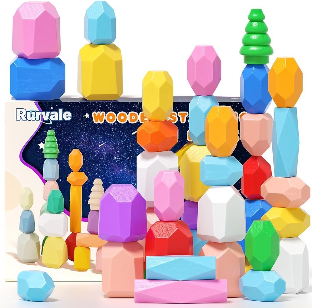 Rurvale Wooden Stacking Rocks Toys