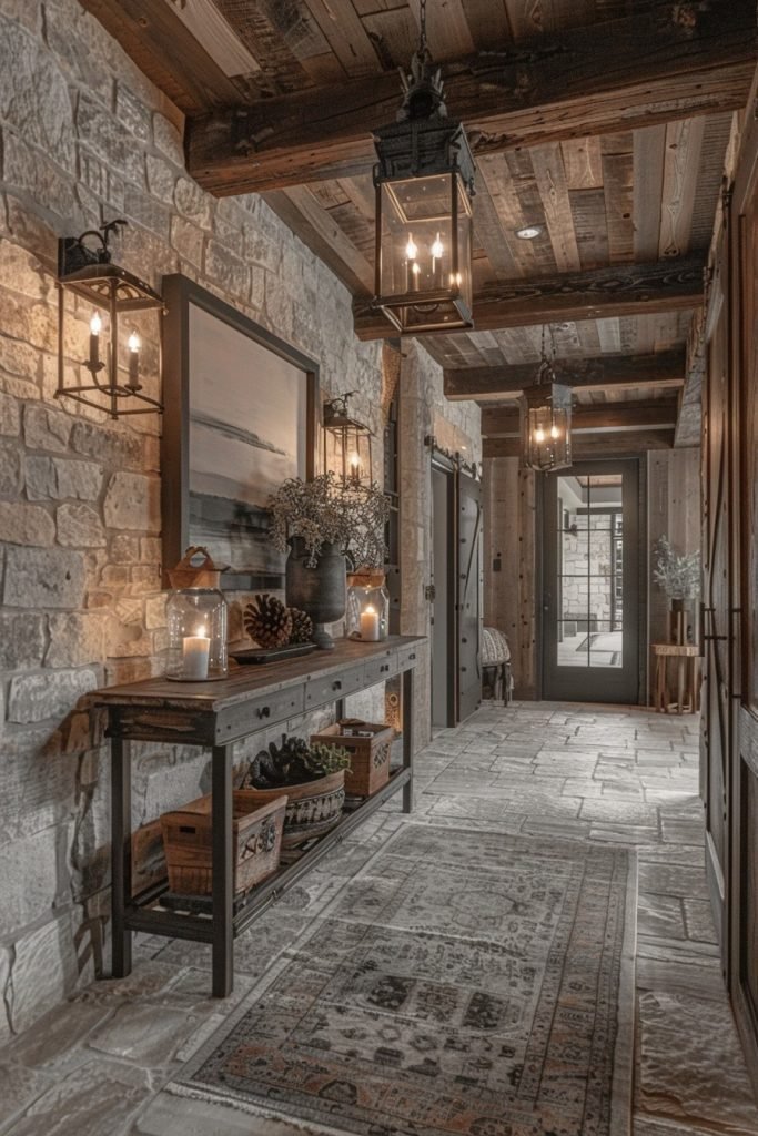 Rustic Chic Hallway Lighting