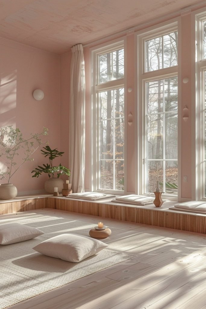 Serene Pink Yoga Rooms
