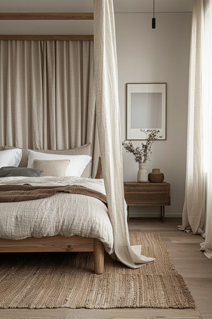 Sleek Minimalist Canopy With Curtains