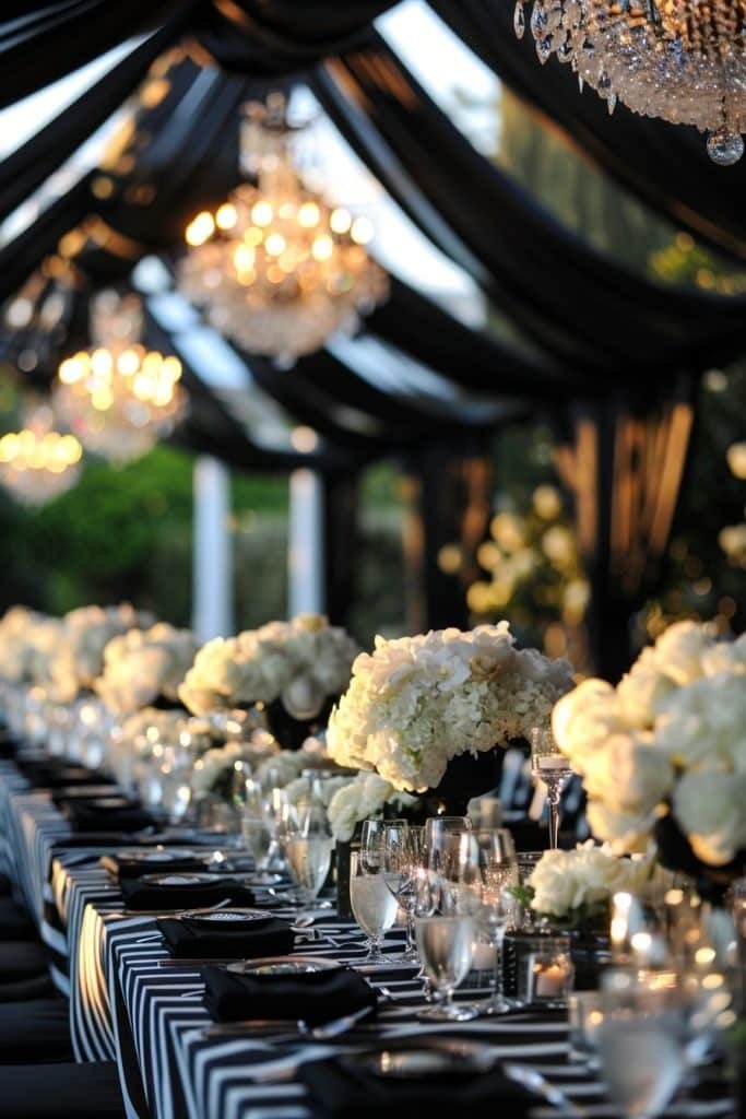 Sophisticated Black and White Garden Affair