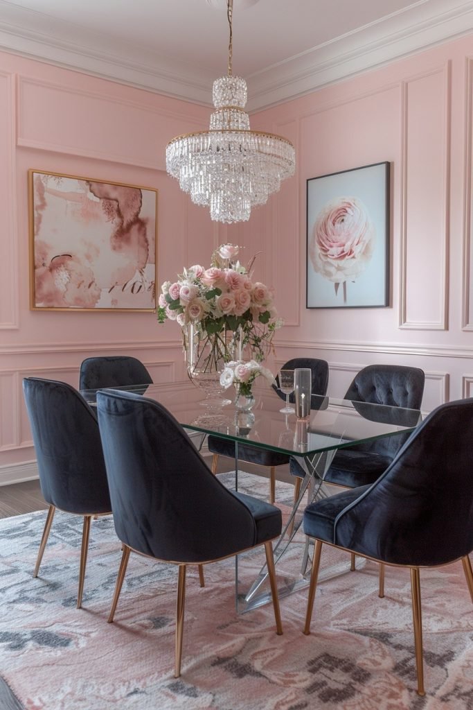 Sophisticated Pink Dining Rooms