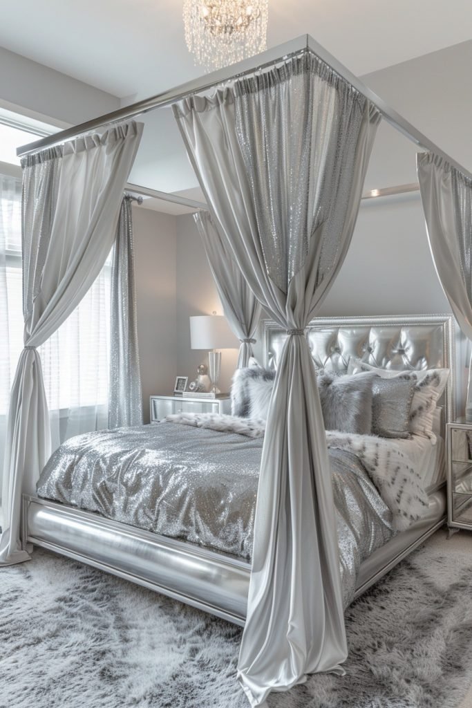 Sophisticated Silver Canopy Curtains