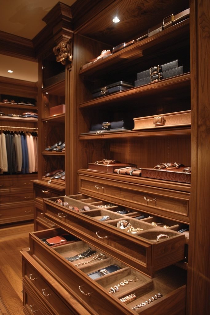 Streamlined Accessory Display Closet