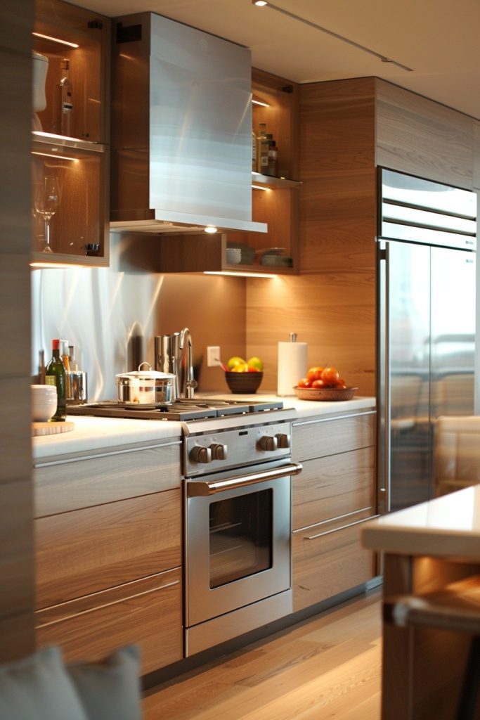 Tiny Kitchens with Integrated Appliances