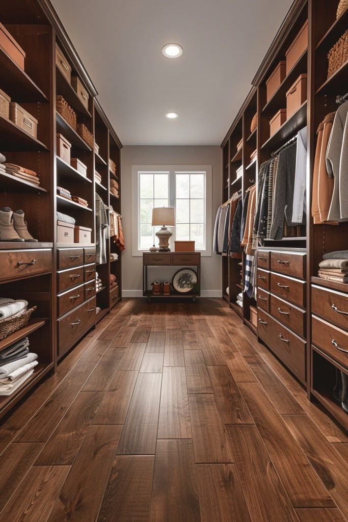 Transitional Style Walk-In Closet
