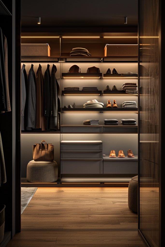 Ultra-Modern Floating Shelves Closet
