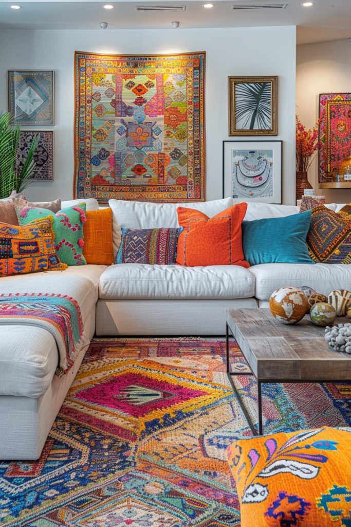 Vibrant Tribal Chic Living Room