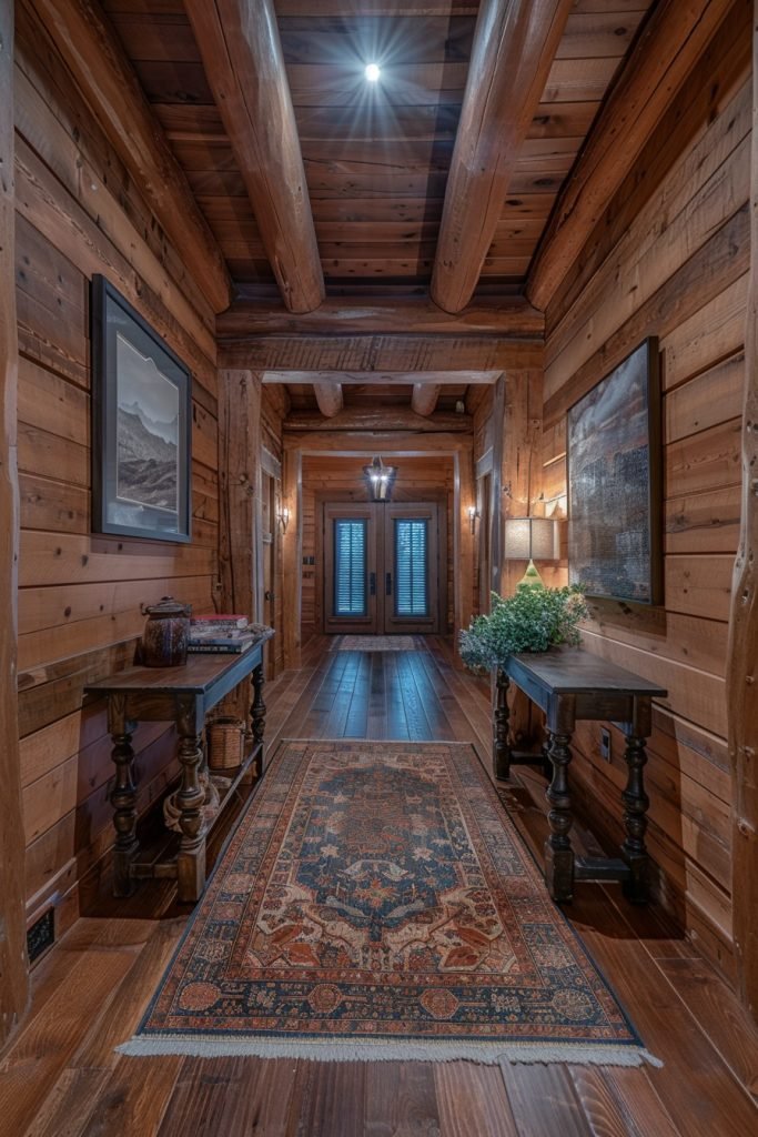 Warm Wooden Hallway Interiors
