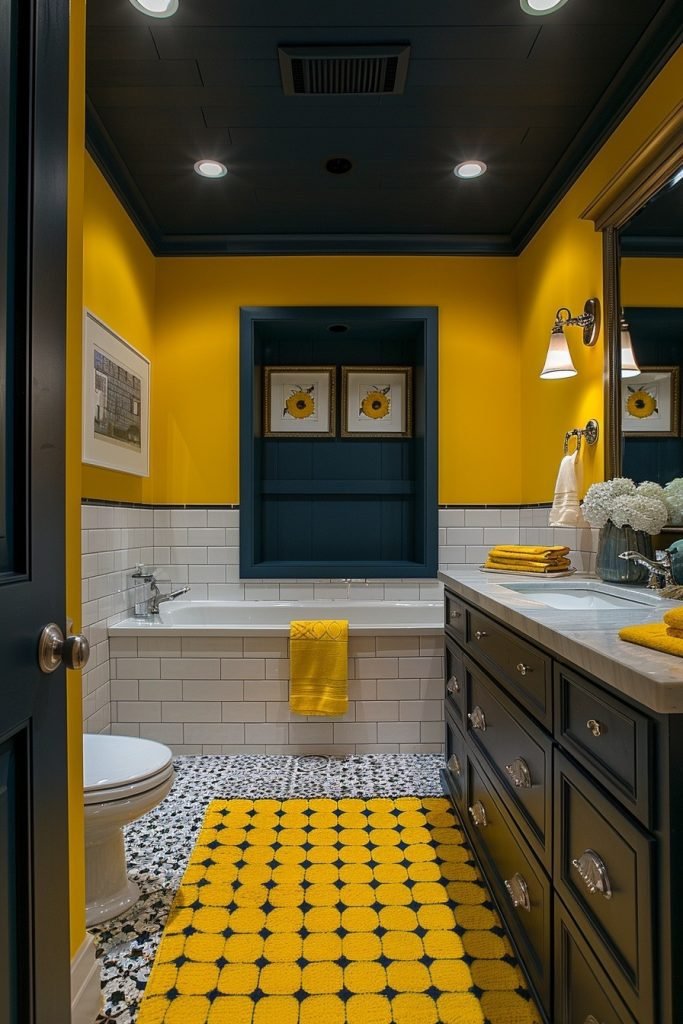 Yellow and Navy