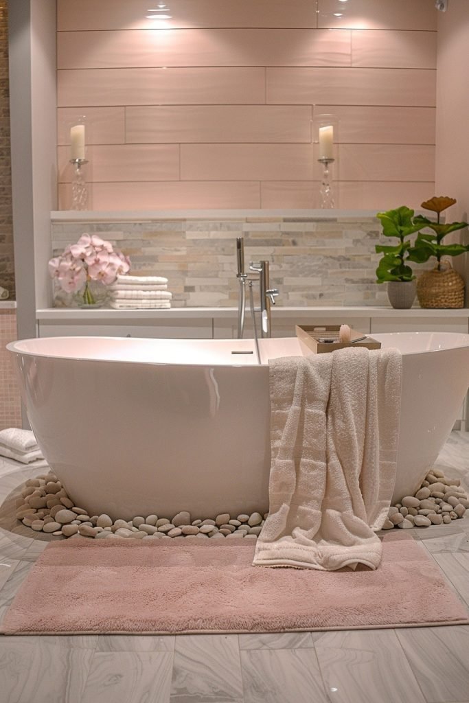 Zen-Inspired Pink Bathrooms
