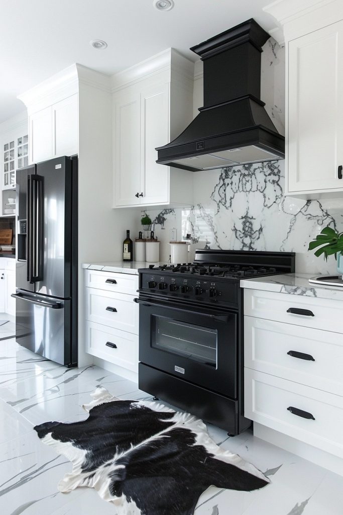 Black Appliances with White Furniture