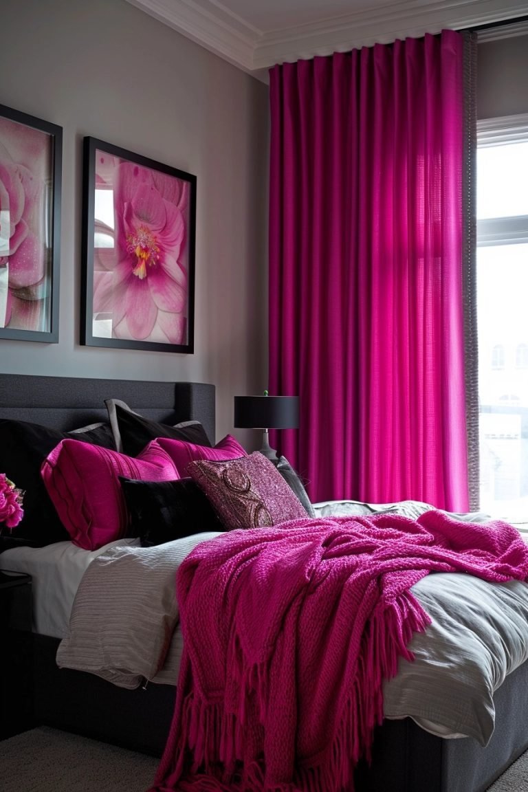 29 Curtains For Pink Bedroom Ideas To Add A Pop Of Color - Courtneys World