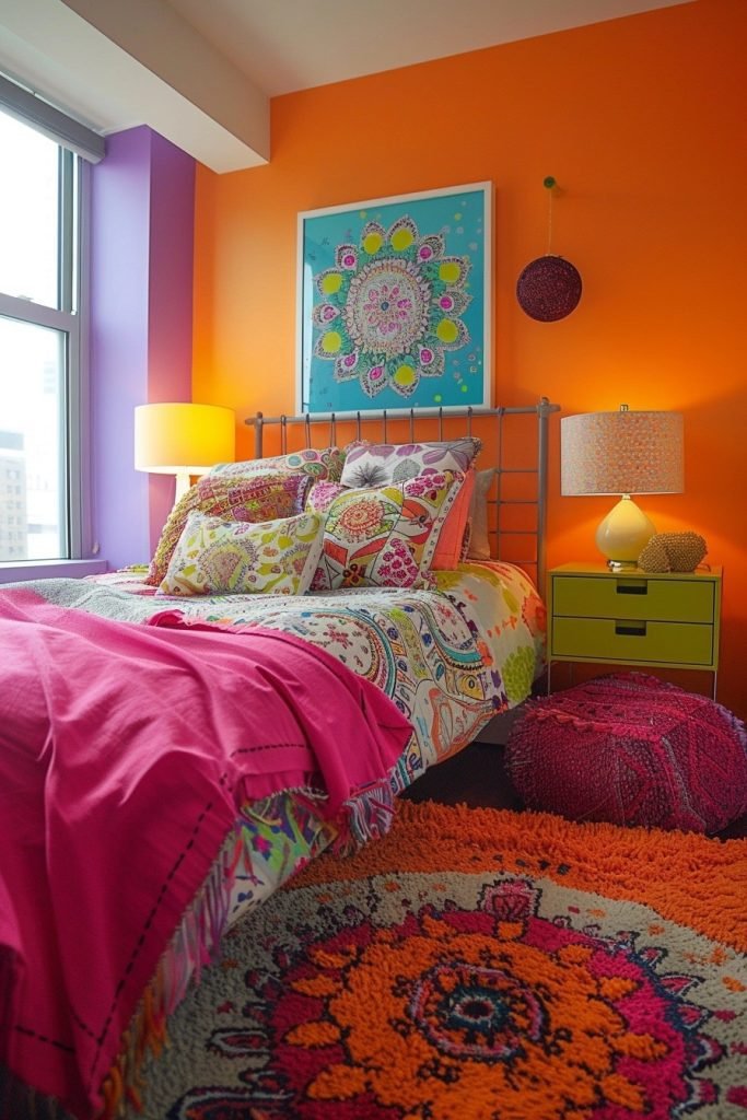Bright and Bold Color Pop Dorm