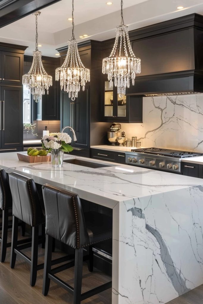 Elegant Marble Accent Kitchens