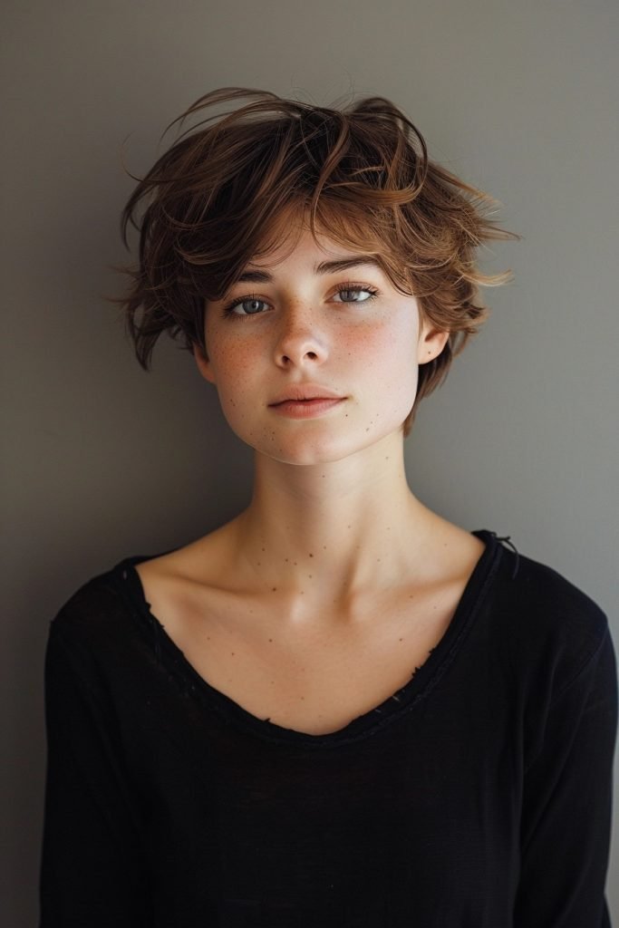 Feathered Pixie hairstyles for short hair