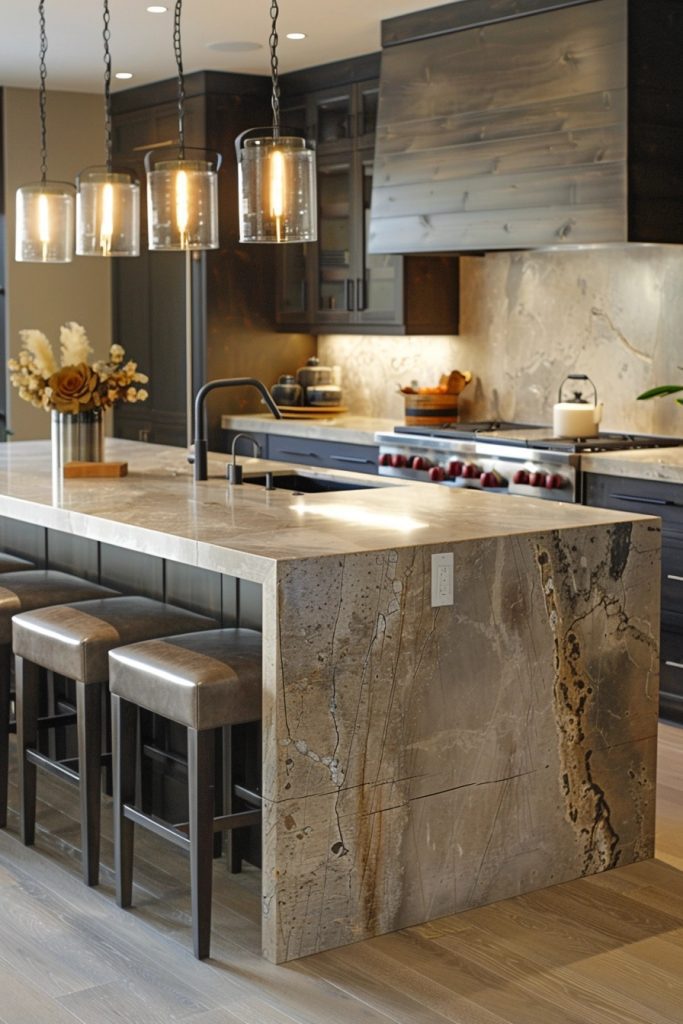 Kitchens with Mixed Material Countertops