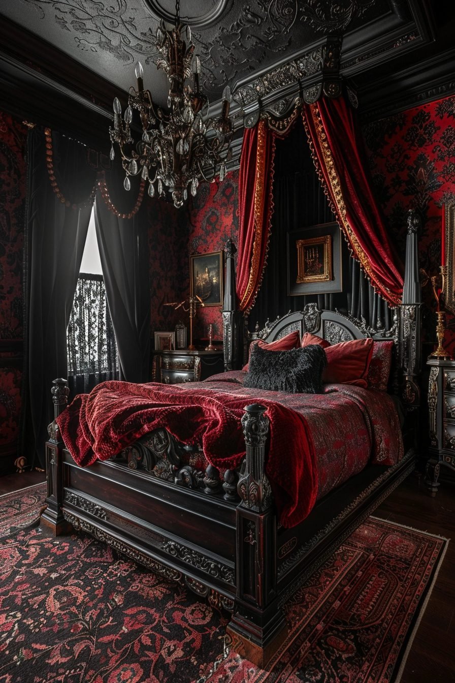 29 Gothic Bedroom Ideas To Create A Dramatic Atmosphere - Courtneys World
