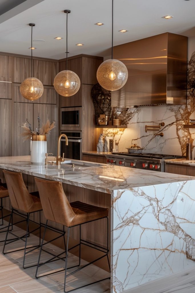 Luxurious Marble Statement Kitchens