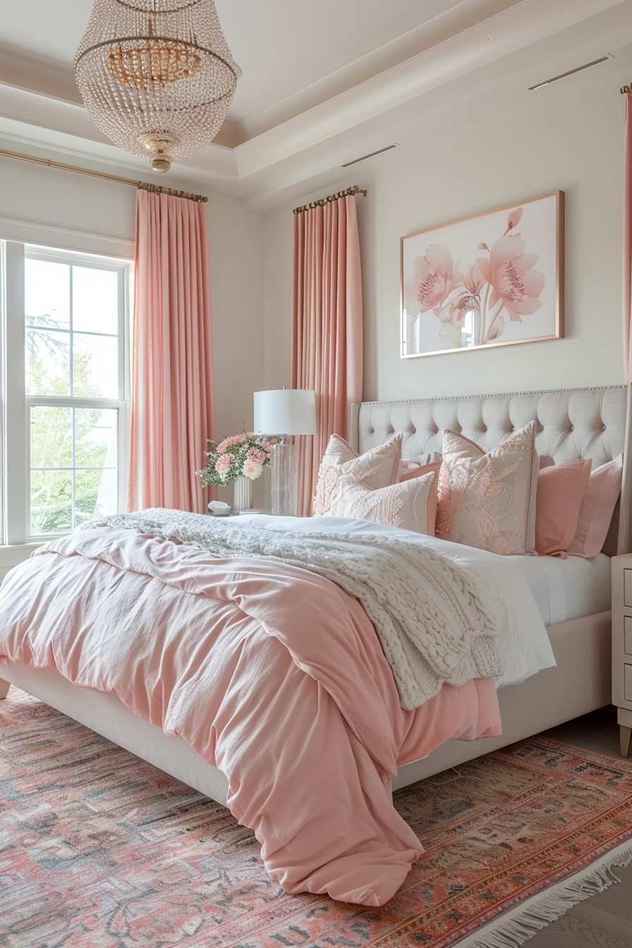 29 Curtains For Pink Bedroom Ideas To Add A Pop Of Color - Courtneys World