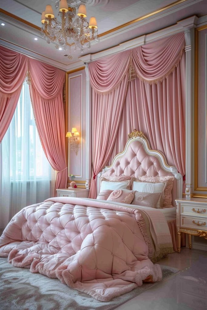 Sweet PINK CURTAIN rainbow cake Ruffle Bedroom factory Cotton curtains Home luxury Living Room WINDOW