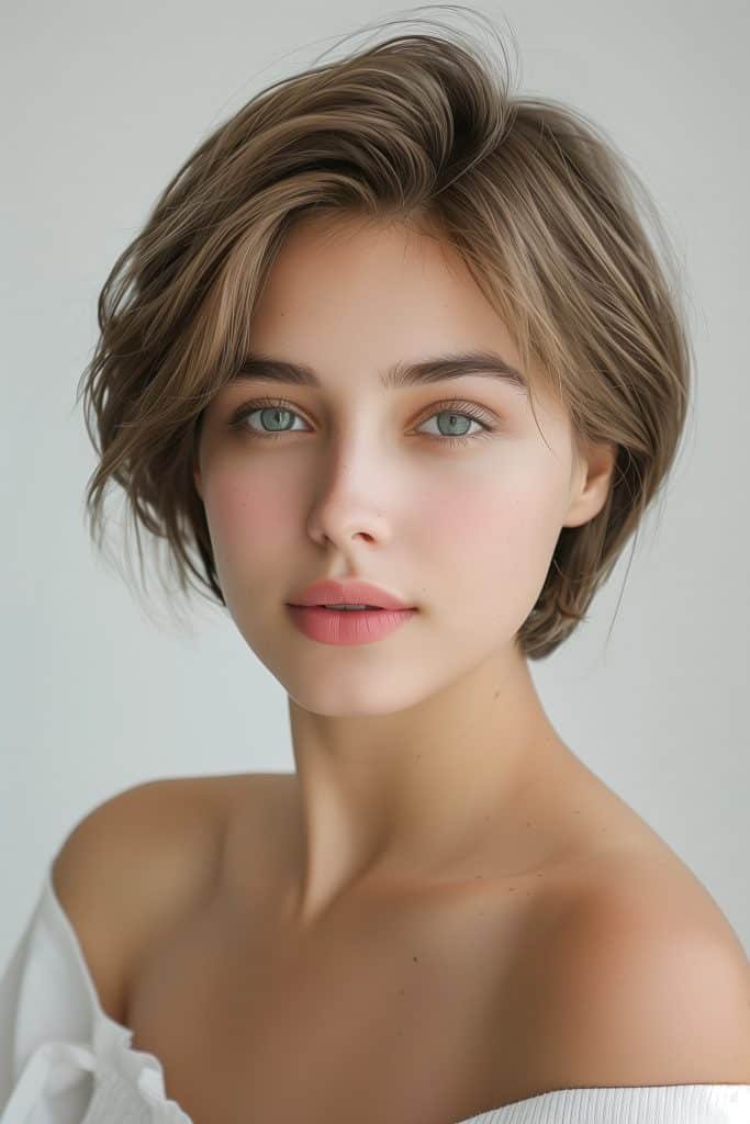 Side-Swept Pixie hairstyle for short hair