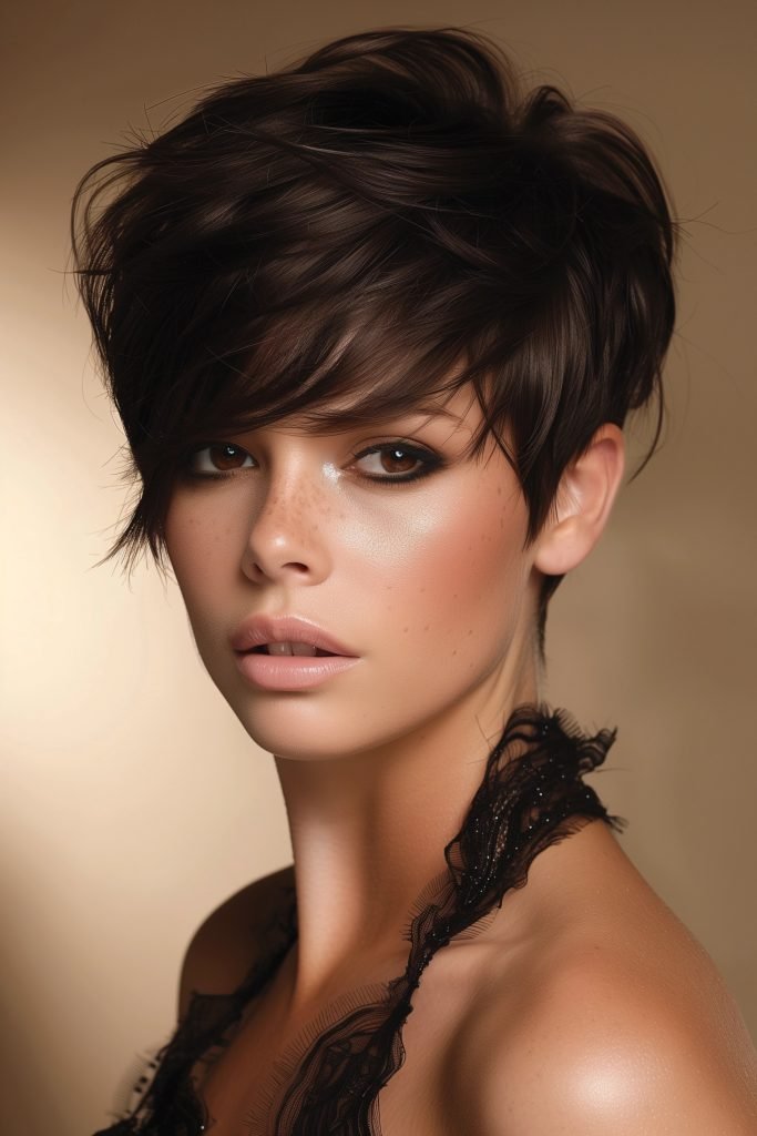 Slicked Back Pixie hairstyles for short hair