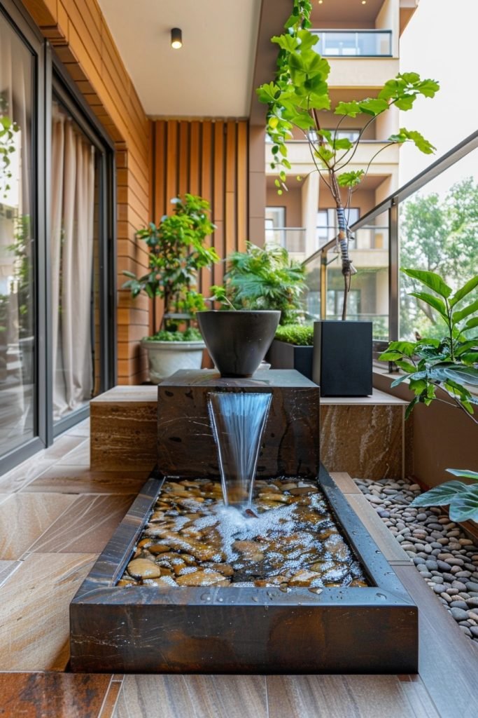 Tranquil Water Feature Balcony