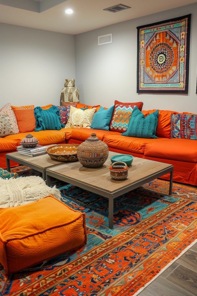 Bright Boho Basement