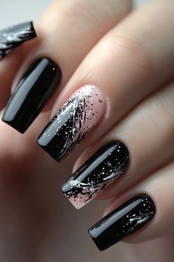 Chalkboard back to school nails