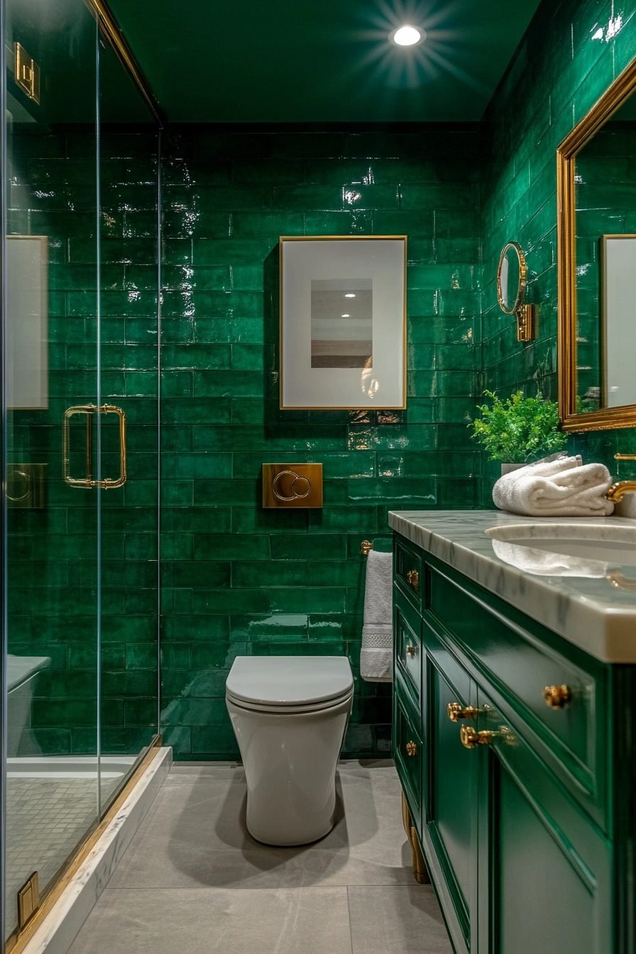 29 Emerald Green And Gold Bathroom Ideas For A Luxurious Space