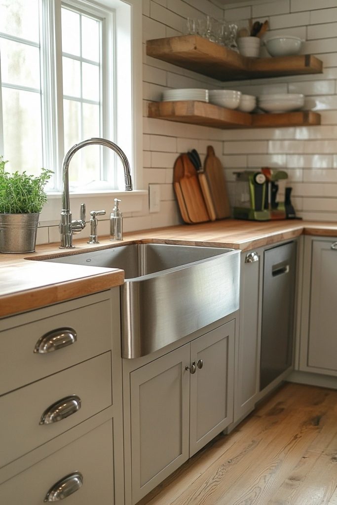 Cool Metal Farmhouse Kitchen