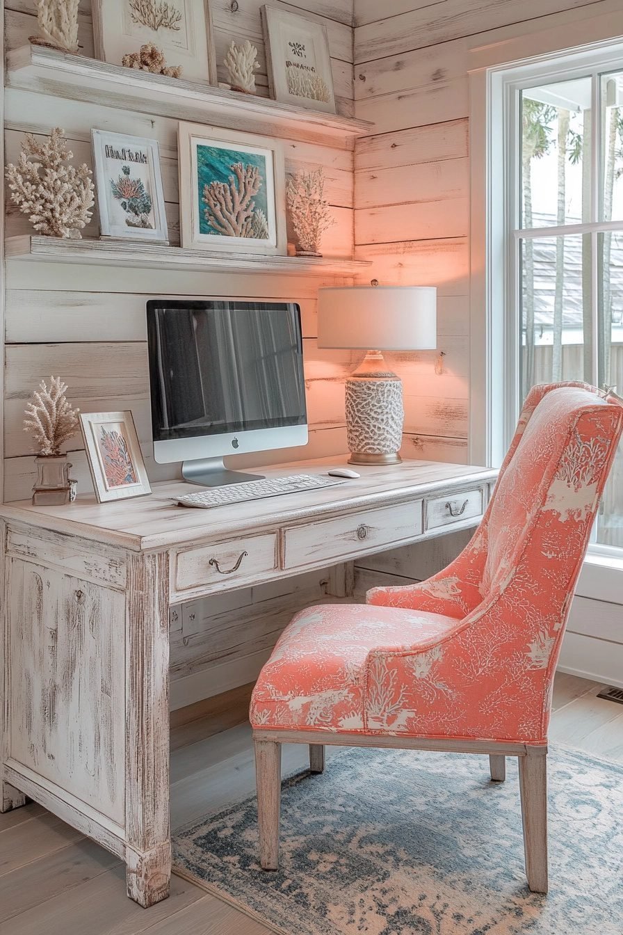 Shabby Chic Coastal Home Office Wall Art