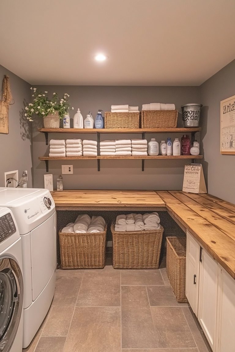 29 Basement Laundry Room Ideas For Ultimate Organization - Courtneys World