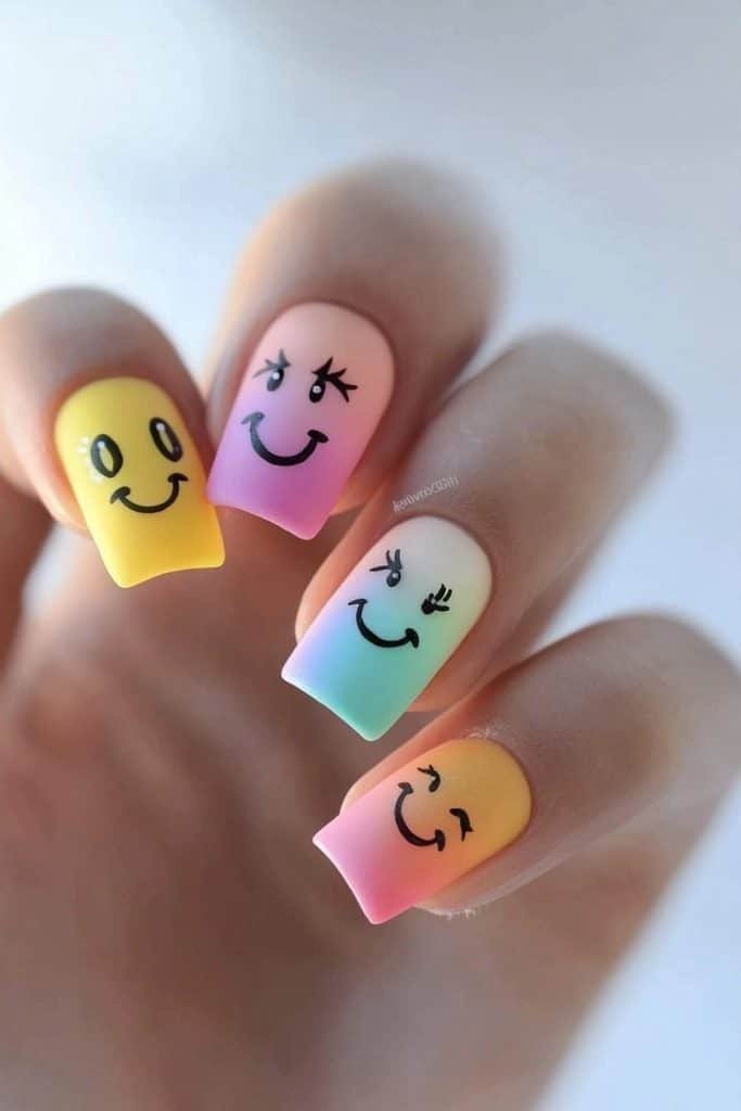 Emoji Fun back to school nails