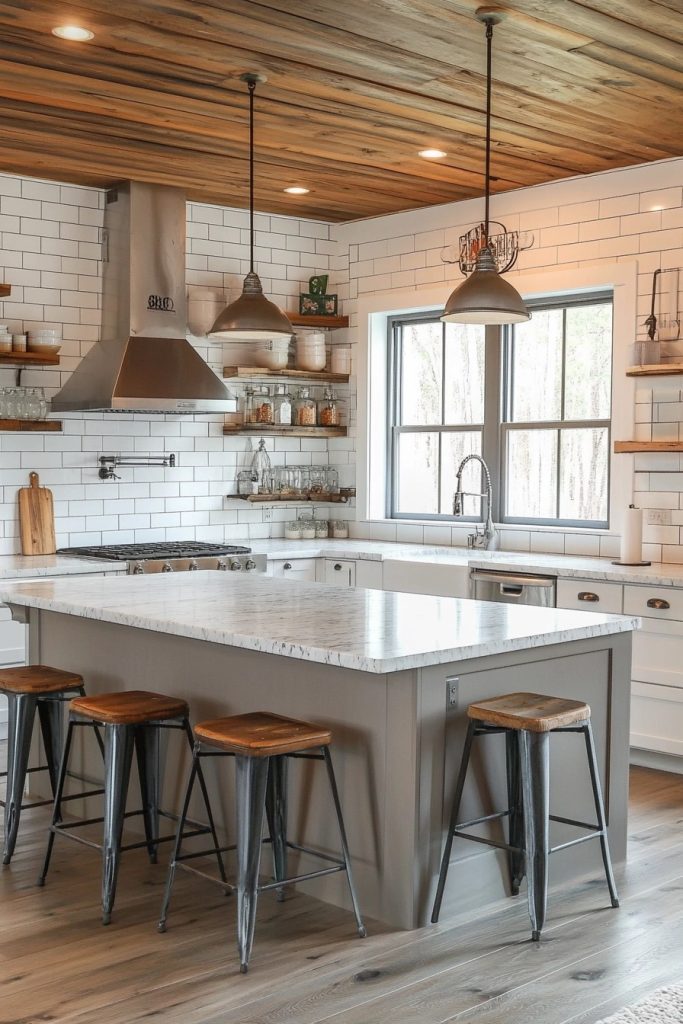 Farmhouse Kitchen with Industrial Flair