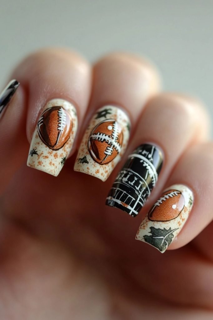 Football back to school nails