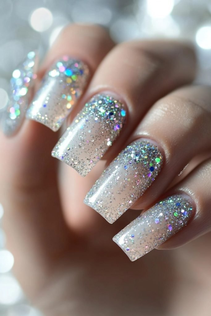 Glitter Accent back to school nails