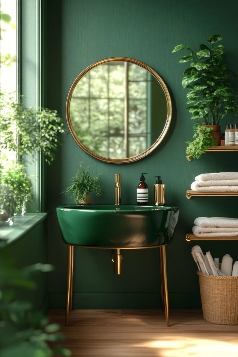 29 Emerald Green And Gold Bathroom Ideas For A Luxurious Space ...